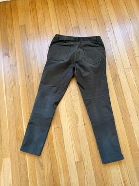 Dark Olive Straight-Leg Pants